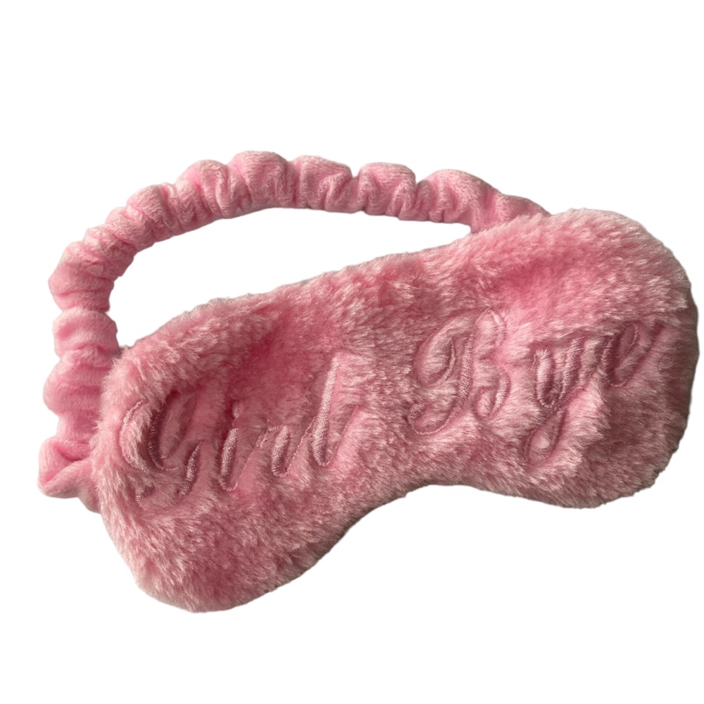 NWOT Sleepy Princess Nighttime Eyewear Adore Me “Girl Bye” Pink Fuzzy Sleep Mask